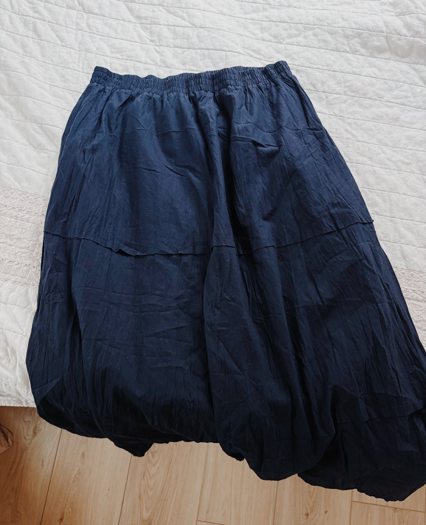 Navy Elastic Waist Skirt (XL)