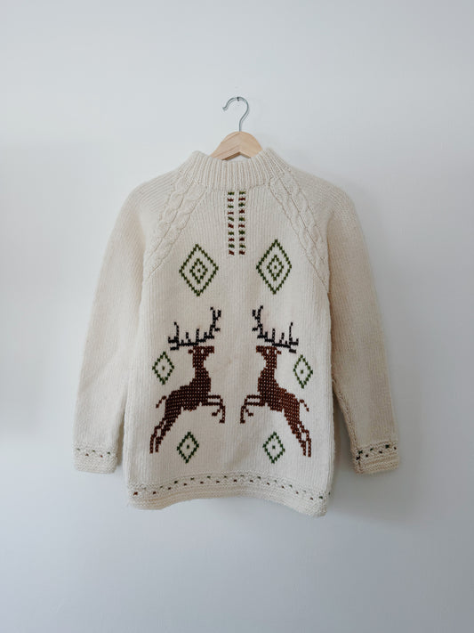 Cowichan Style Handmade Deer Sweater