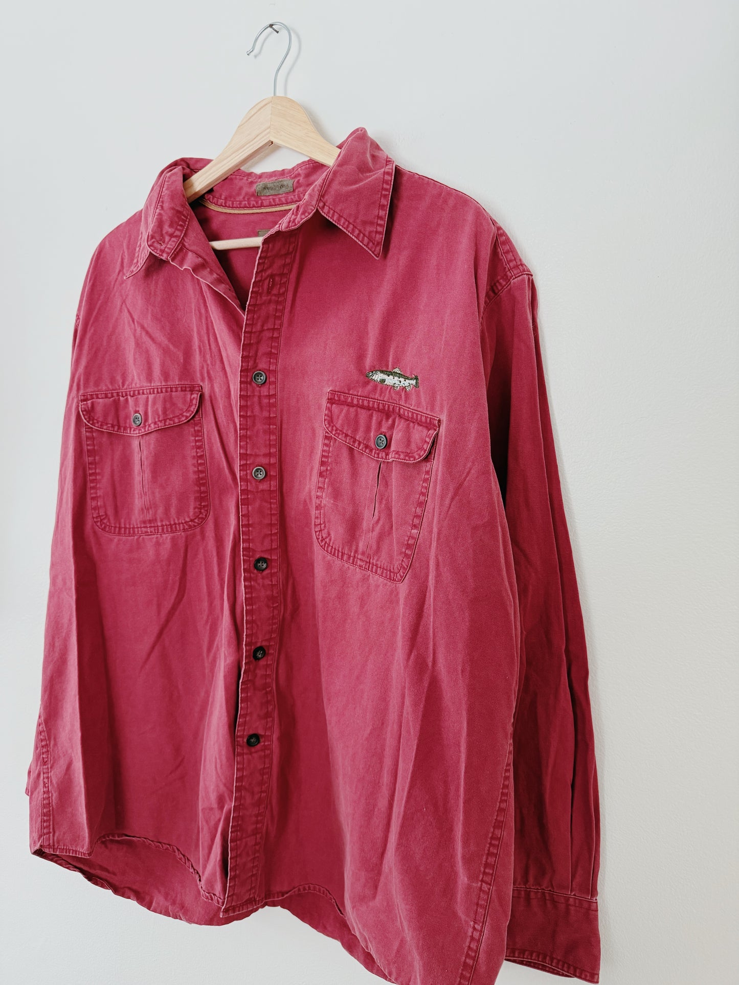 Embroidered Trout Button Up (XL)