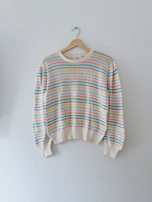 Vintage Colorful Striped Sweater (S)