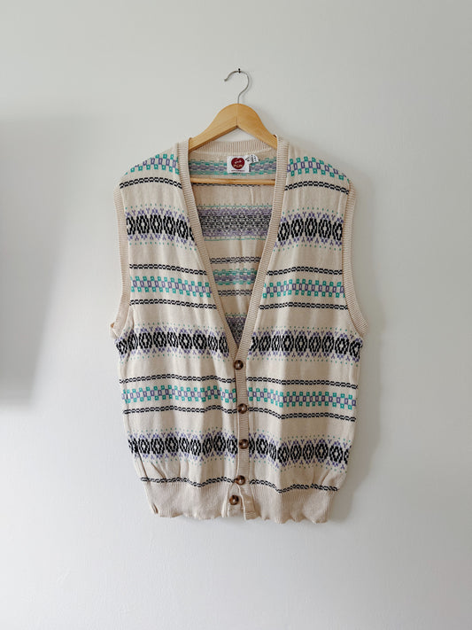 Icelandic Style Patterned Vest (XL)