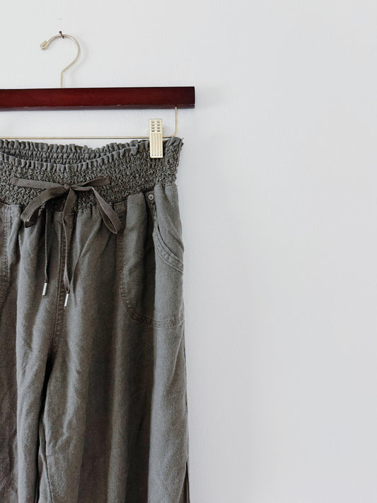 Dark Green Drawstring Pants