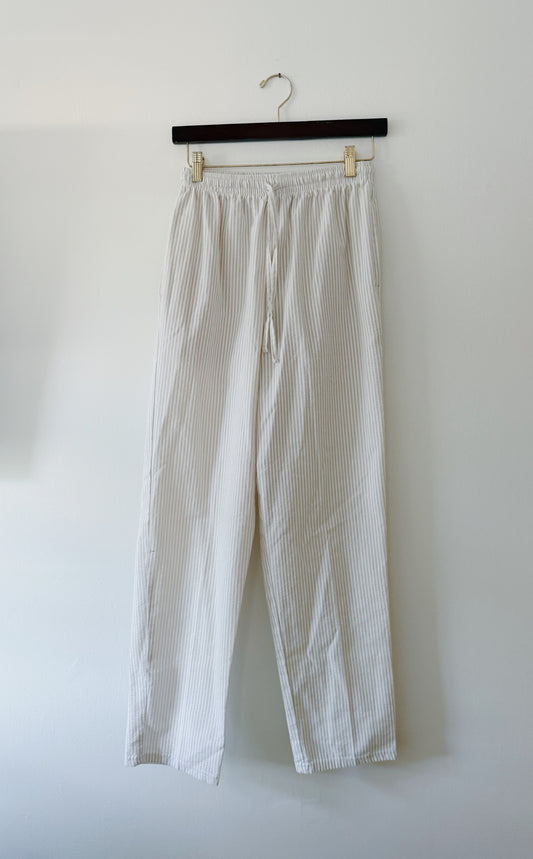 Cream and White Stripe Pants (XS)