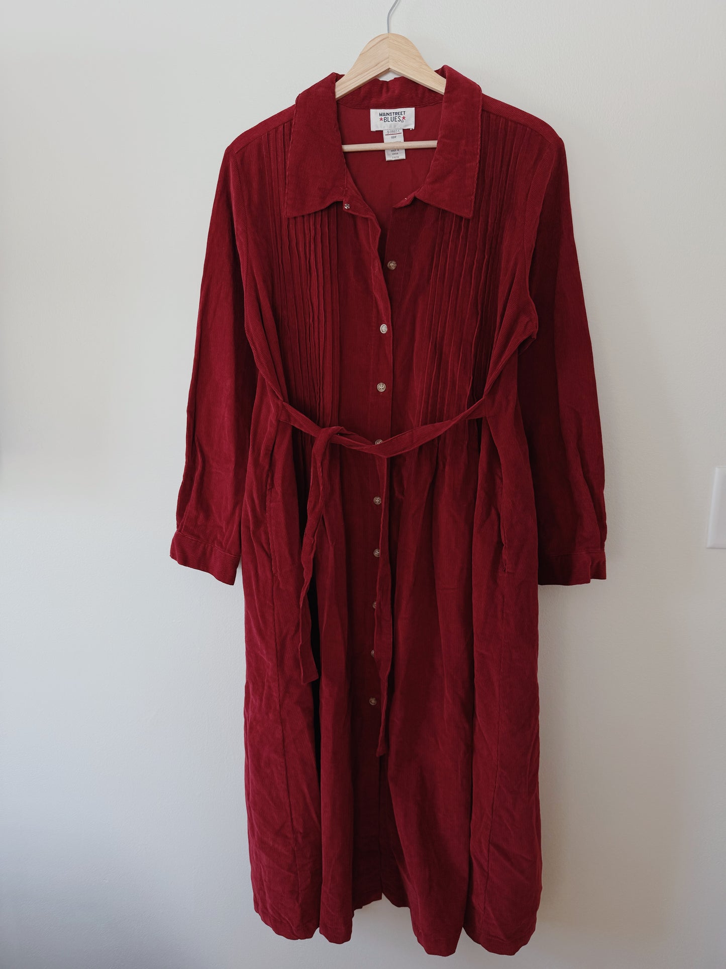 Red Corduroy Dress (L)
