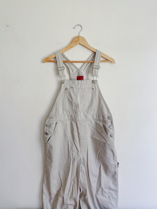 Tan Cropped Overalls (M)