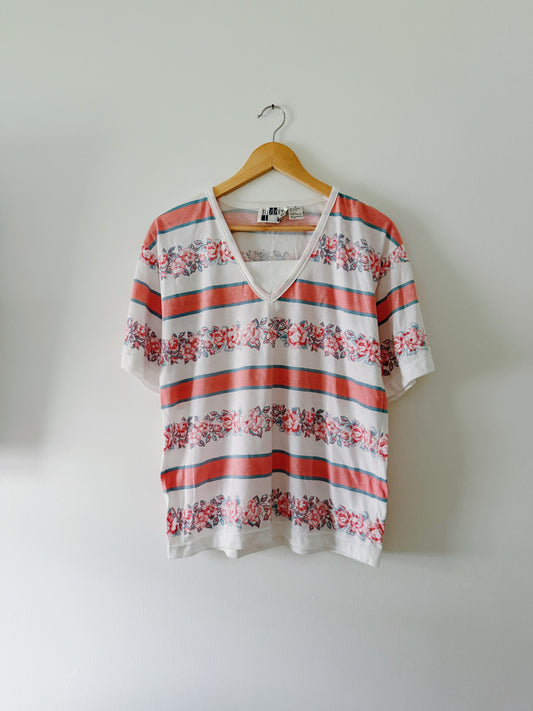 Striped Floral Top