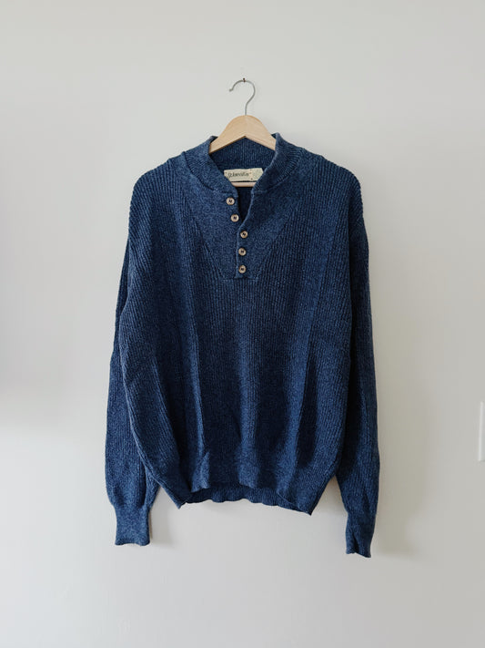 Vintage Navy Henley (LT)