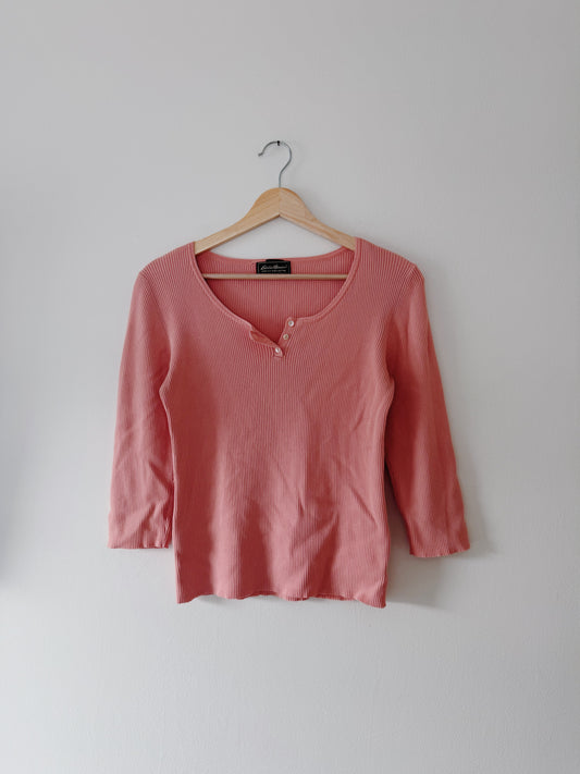 Eddie Bauer Pink Ribbed Top (M)