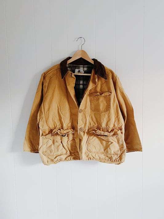 Vintage Chore Coat with Corduroy Collar (L)