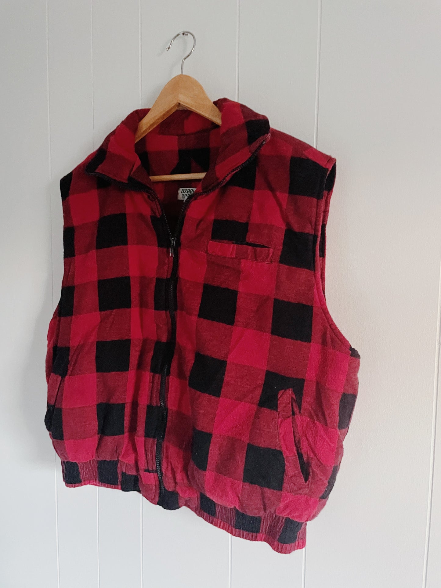 Vintage Buffalo Plaid Vest (XL)