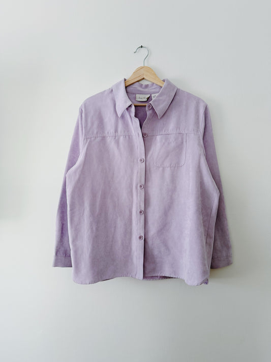 Suede Style Lilac Button Up (L)