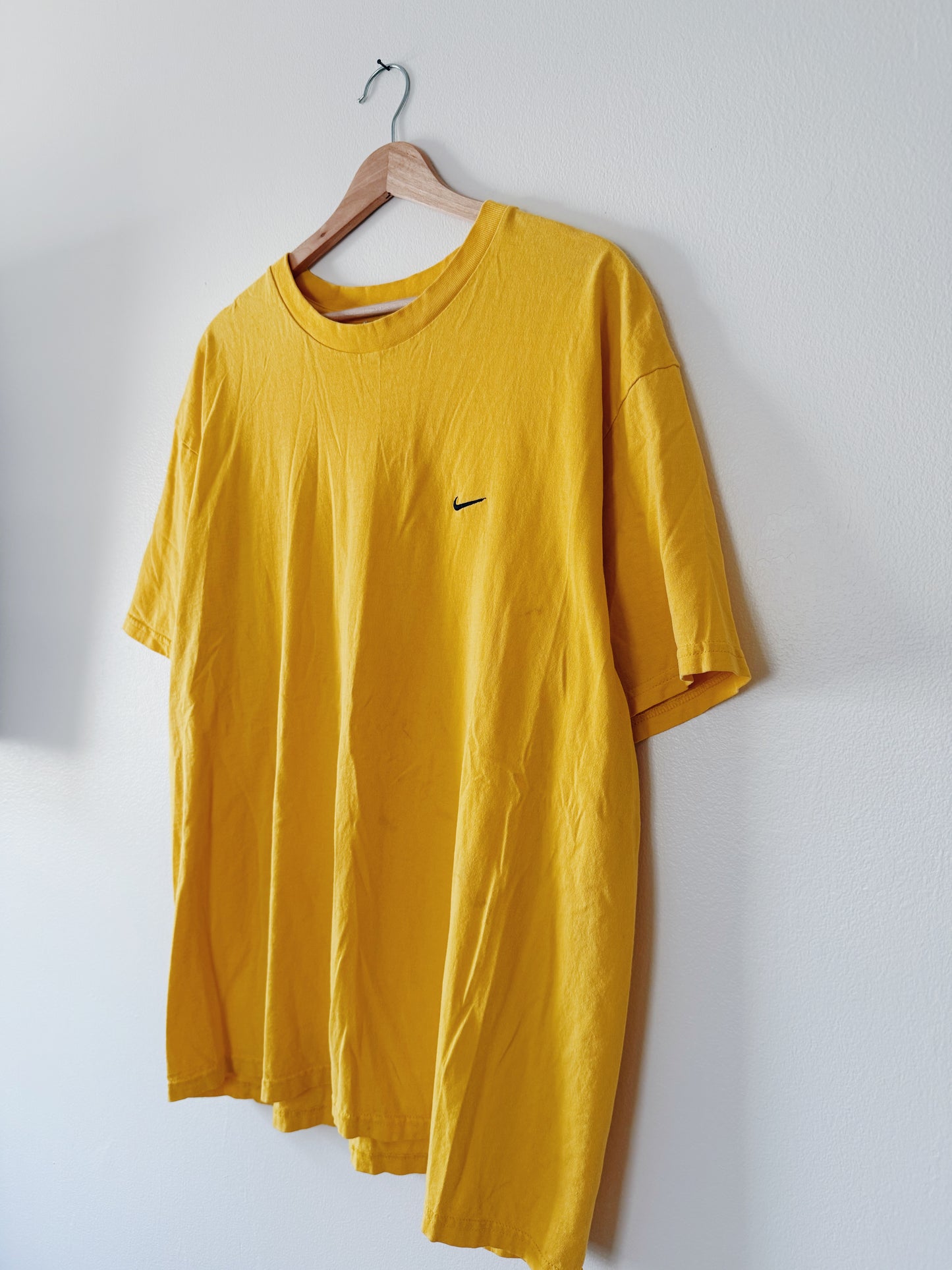 Yellow and Navy Embroidered Nike Tee (XL)