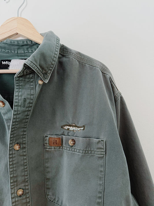 Wrangler Embroidered Trout Button Up (XL)