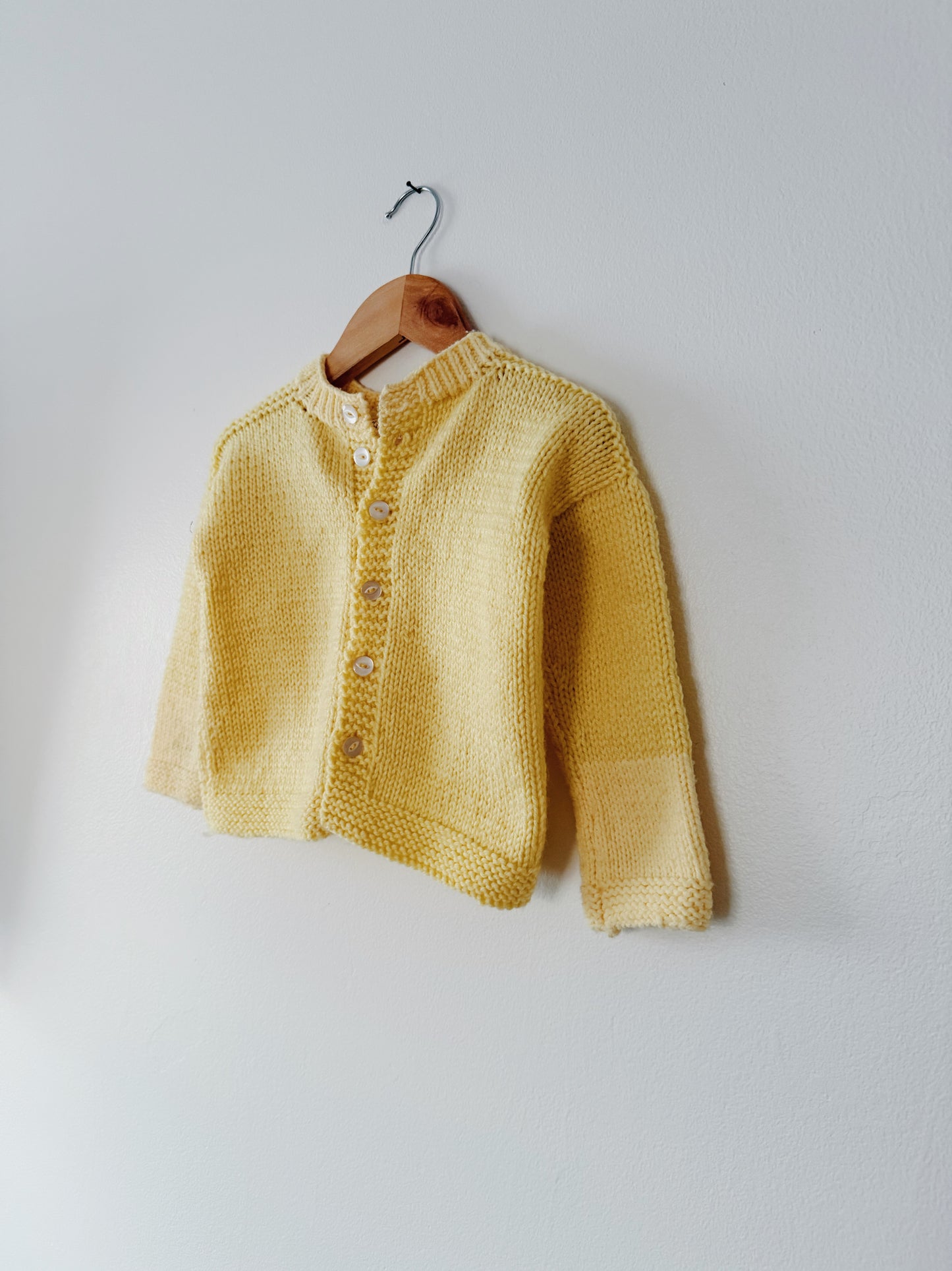 Toddler Yellow Handmade Cardigan