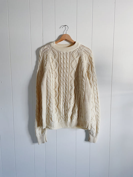 Vintage Cable Knit Sweater (XL)