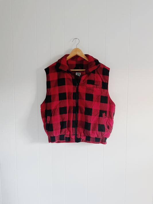 Vintage Buffalo Plaid Vest (XL)