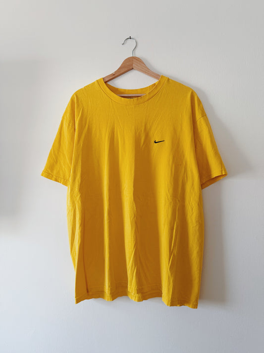 Yellow and Navy Embroidered Nike Tee (XL)