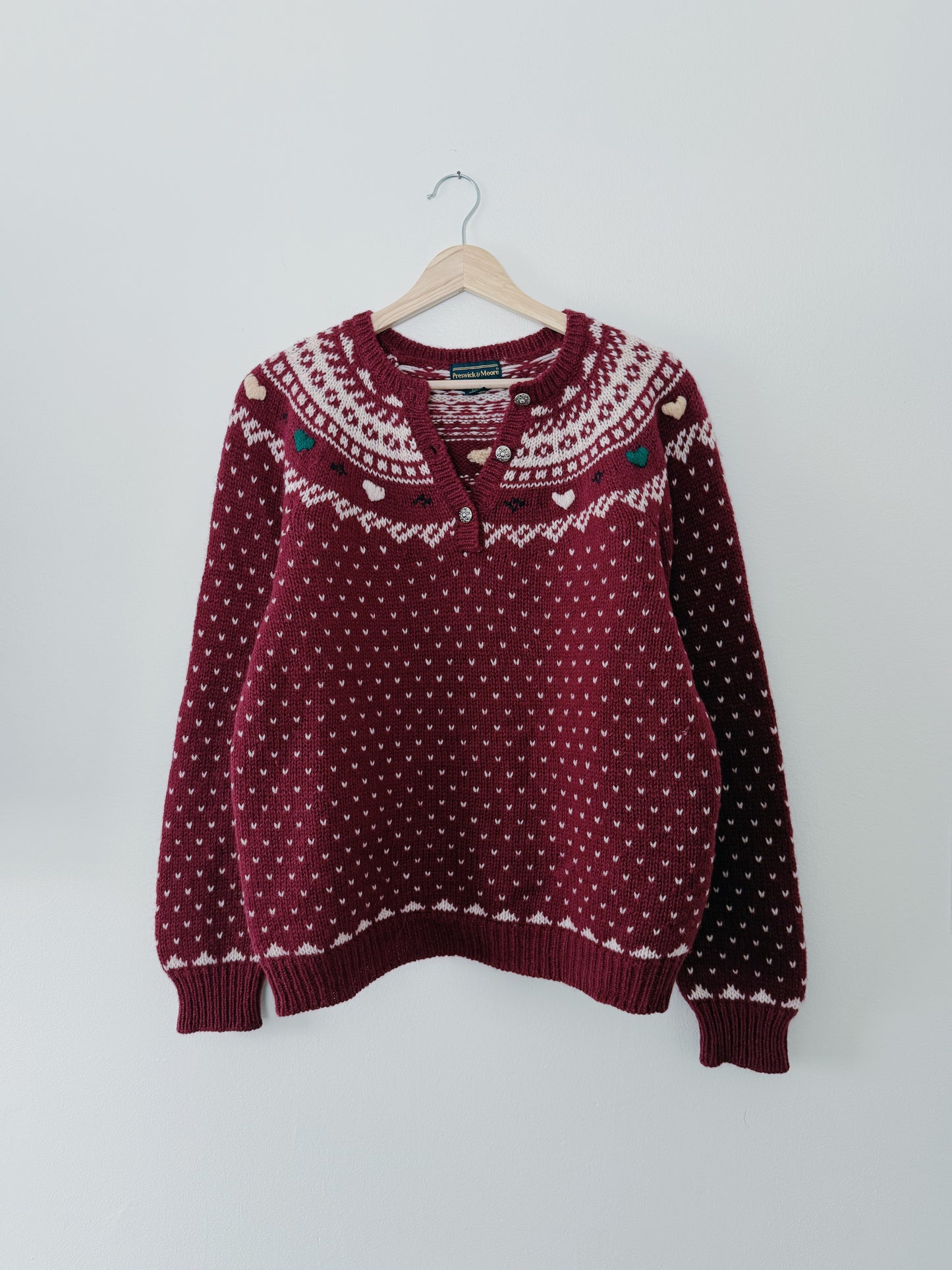 Wool Heart Sweater (L)