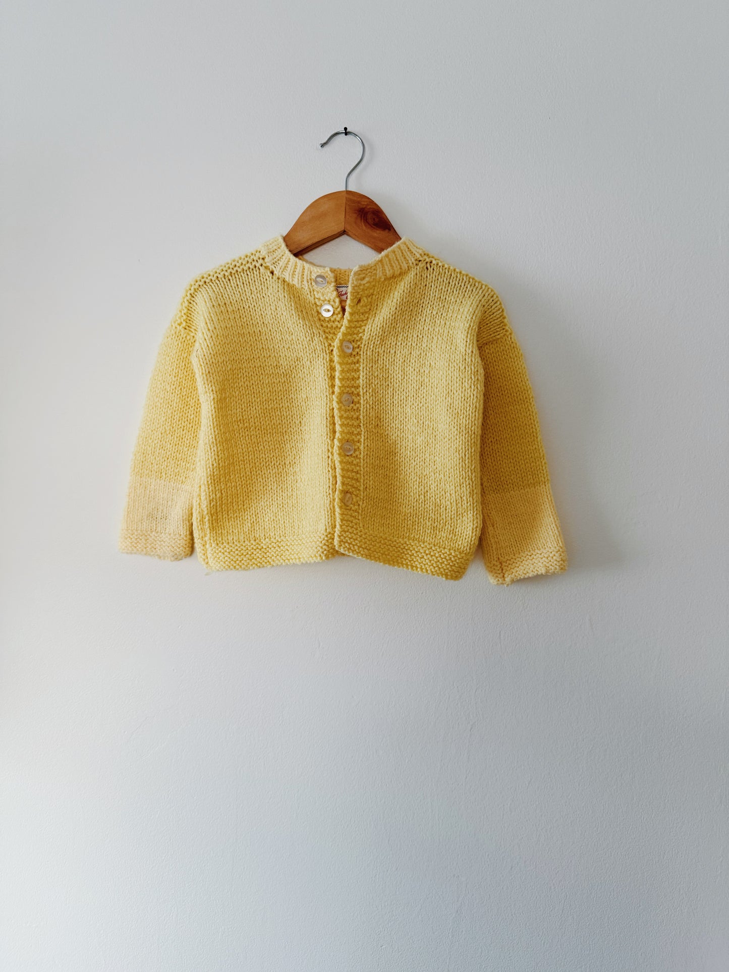Toddler Yellow Handmade Cardigan