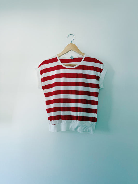 Red Striped Top (L)