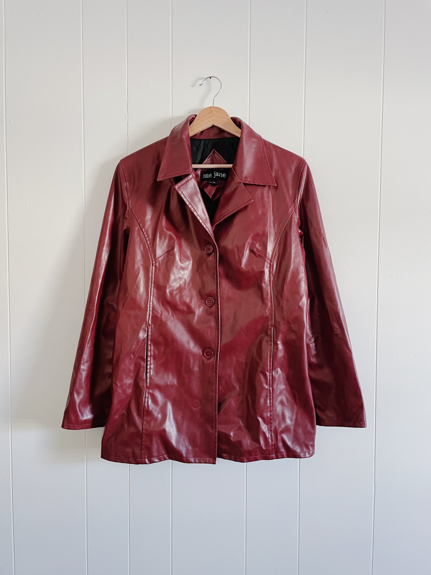 Red Leather Style Jacket (M)