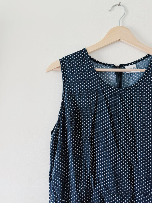Vintage Navy Polka Dot Dress