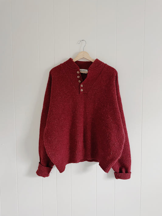 Vintage Henley Sweater(XL)