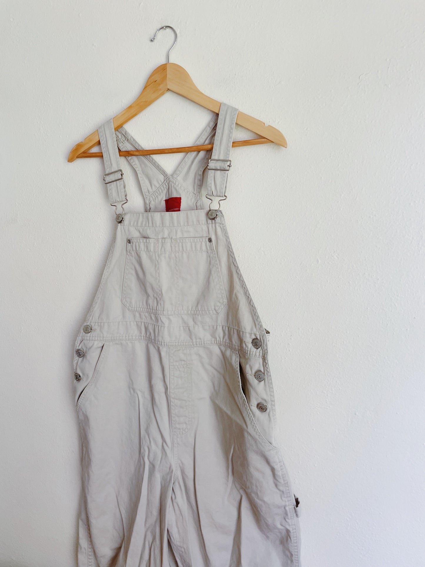 Tan Cropped Overalls (M)