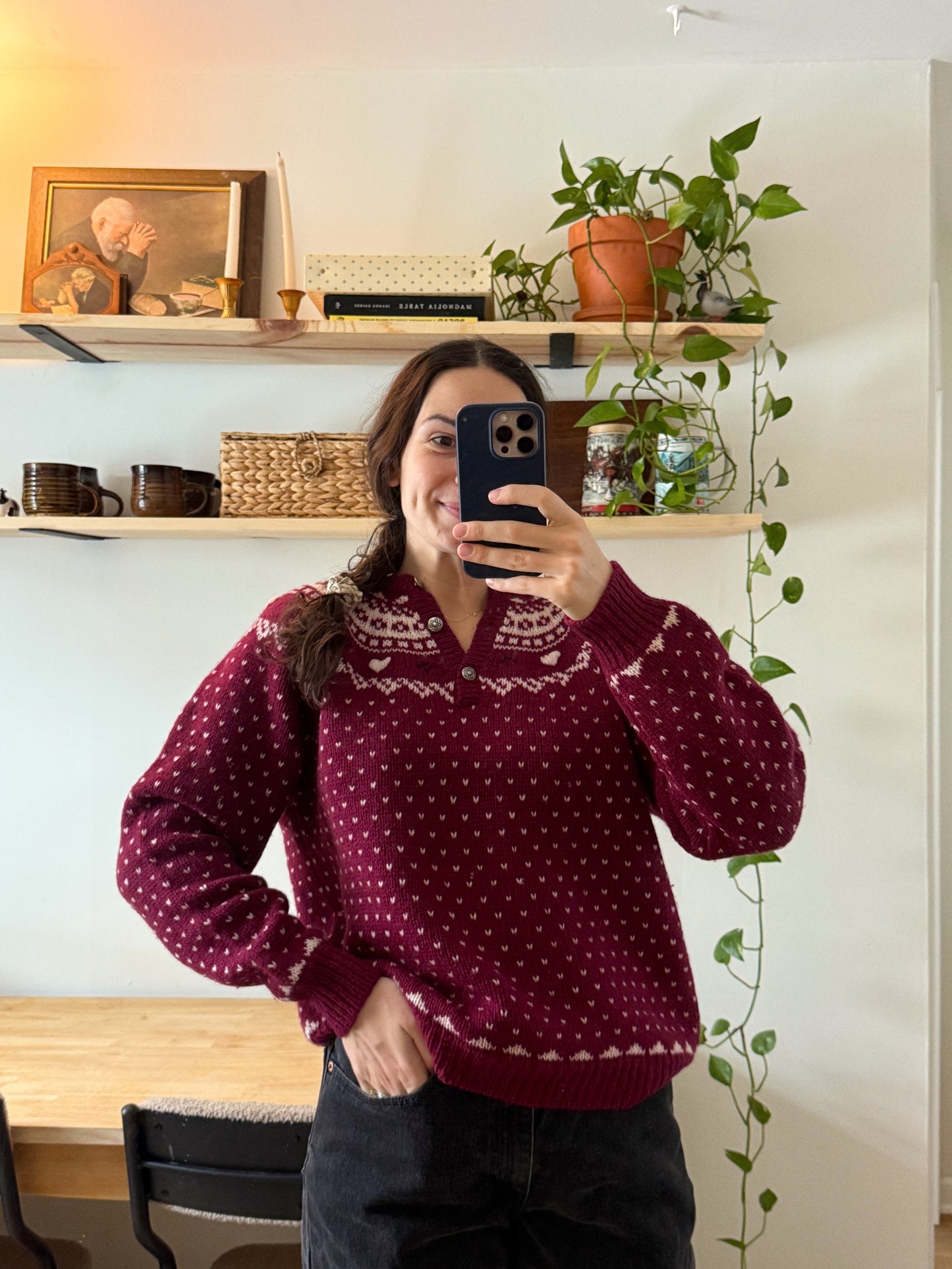 Wool Heart Sweater (L)