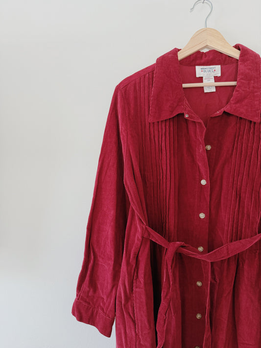 Red Corduroy Dress (L)