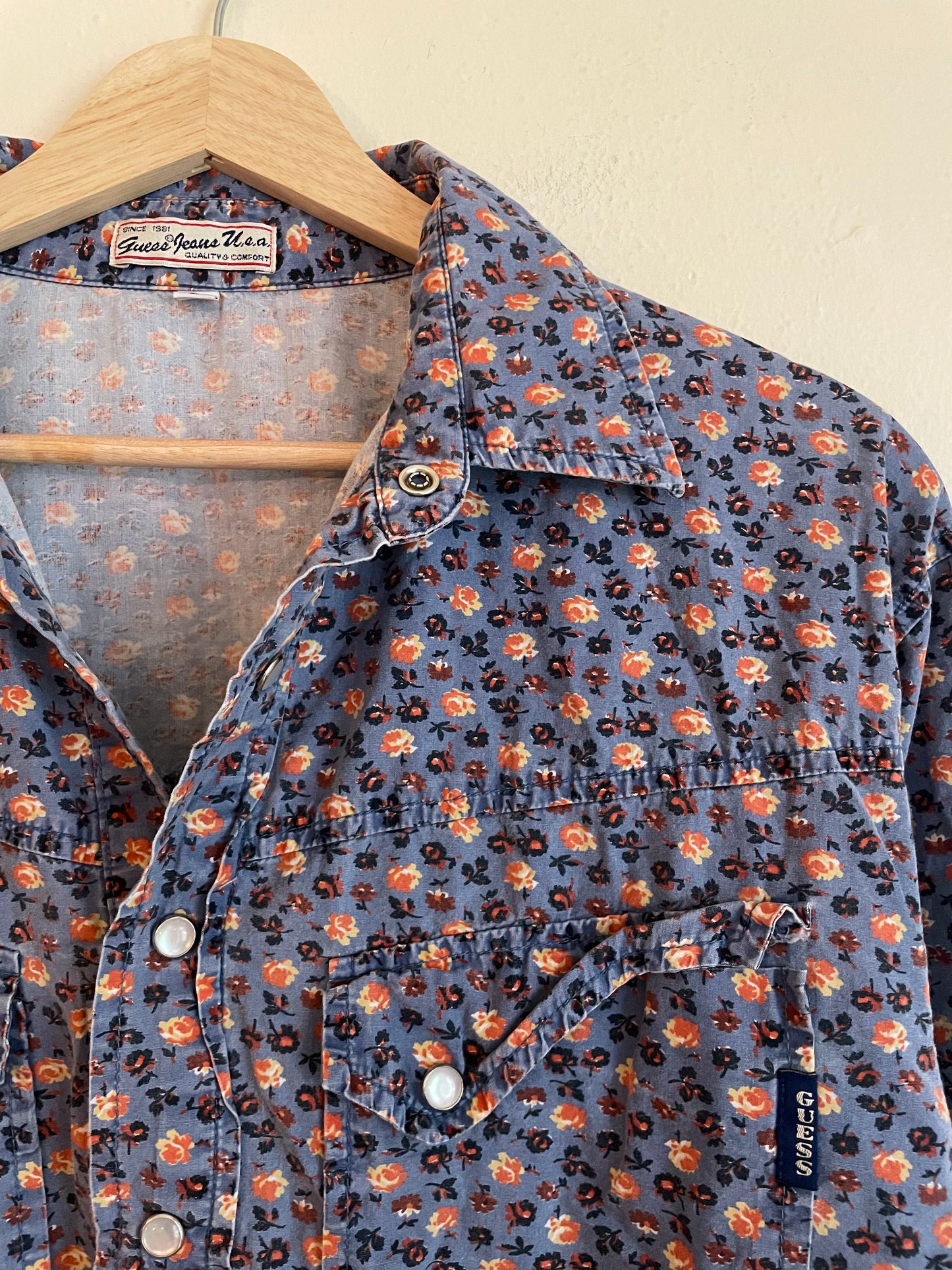 Guess Floral Western Snap Shirt (S)