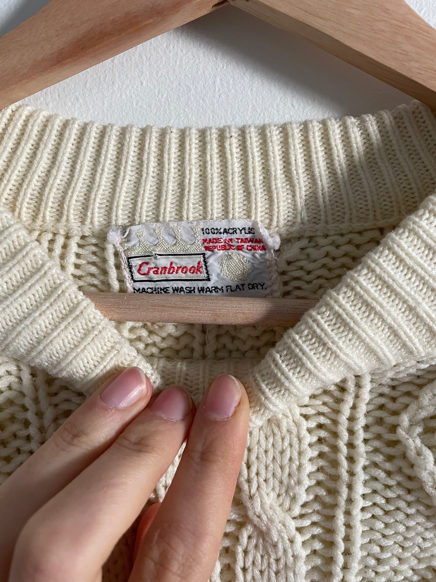 Vintage Cable Knit Sweater (XL)