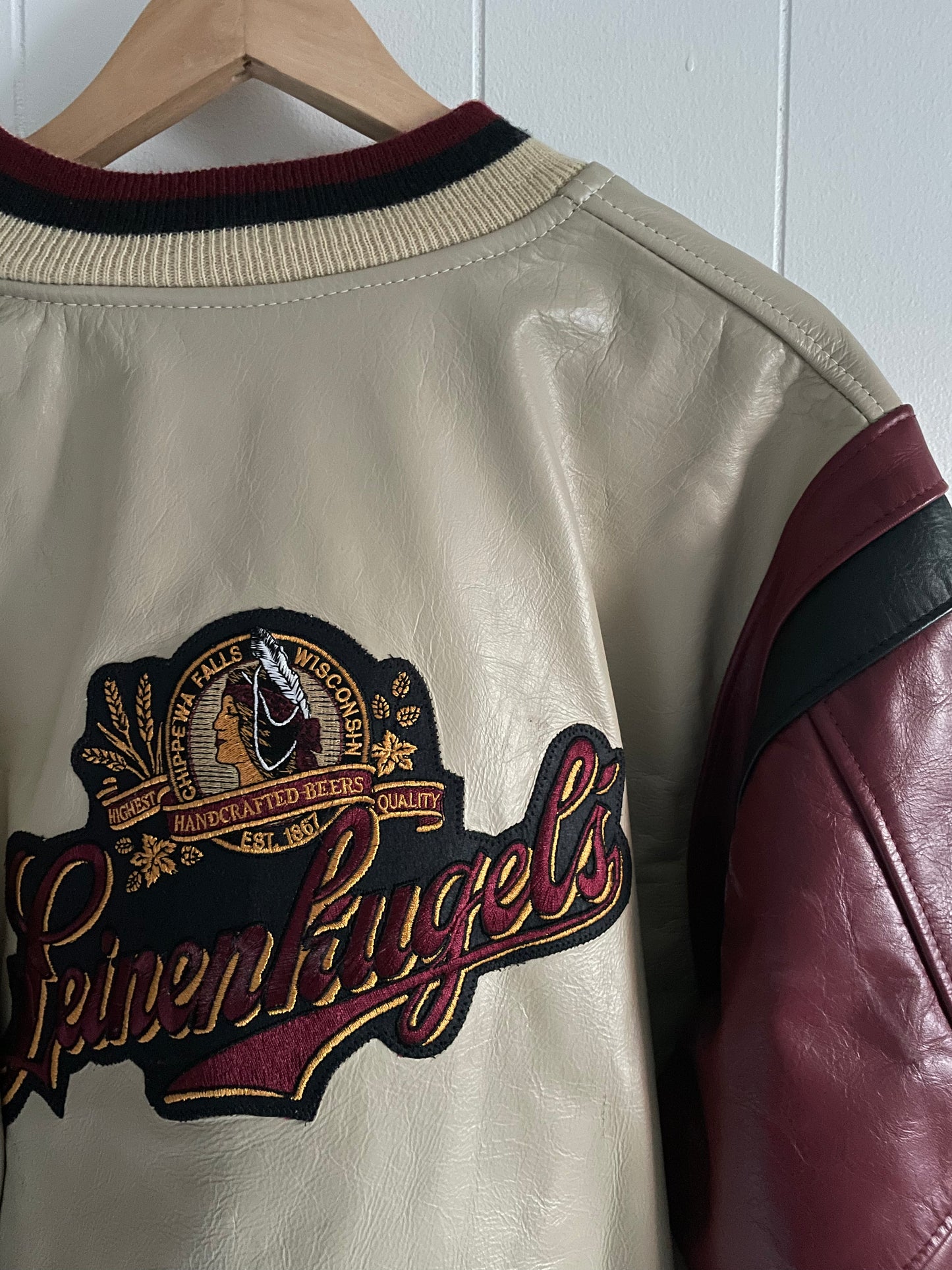 Vintage Leinenkugel's Leather Jacket (L)