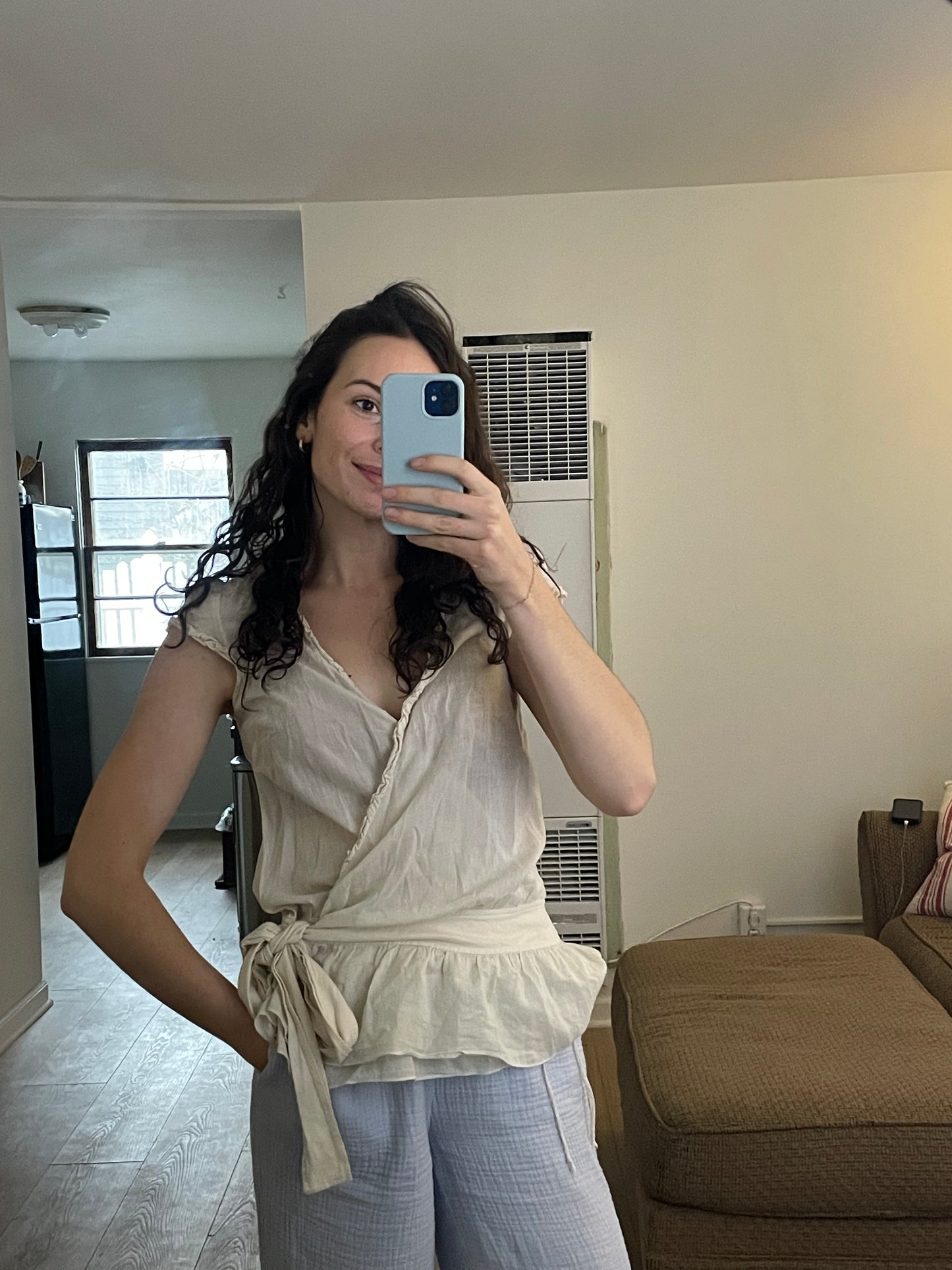 Cotton Wrap Top (S)