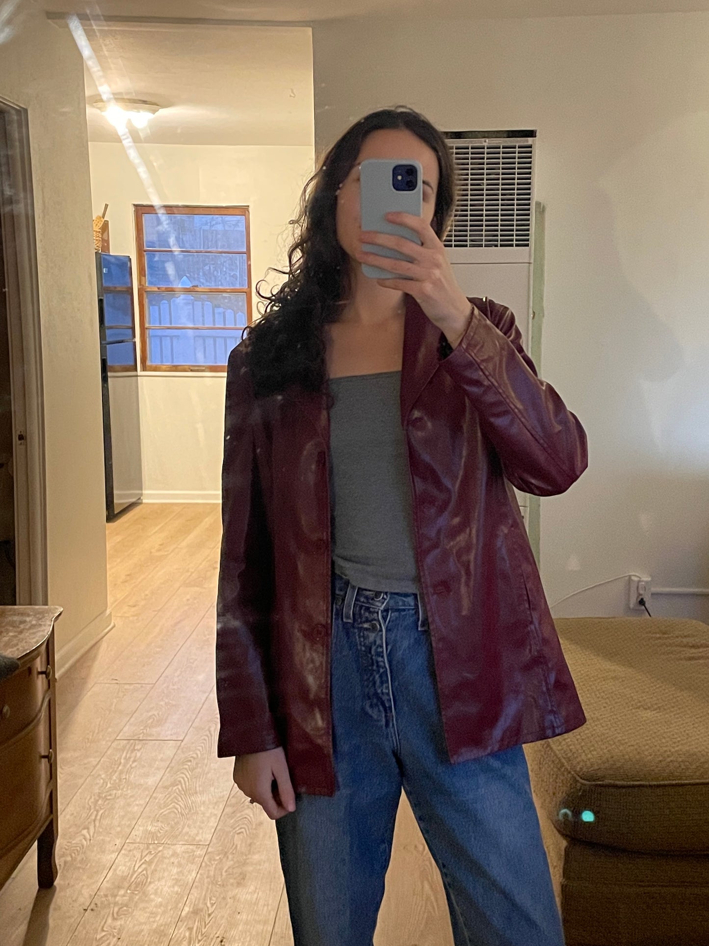 Red Leather Style Jacket (M)