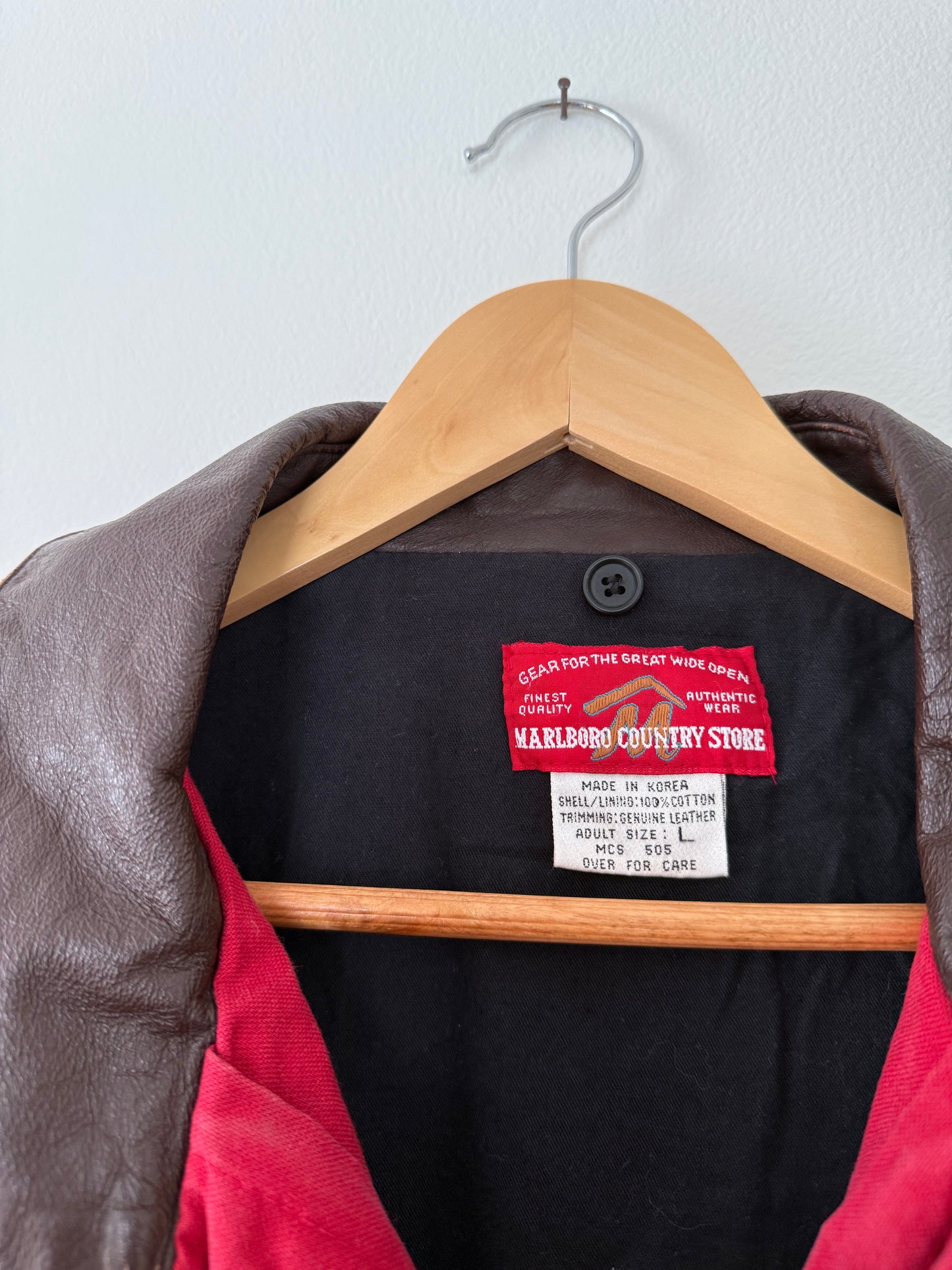 Red Chore Jacket with Corduroy Collar (L)