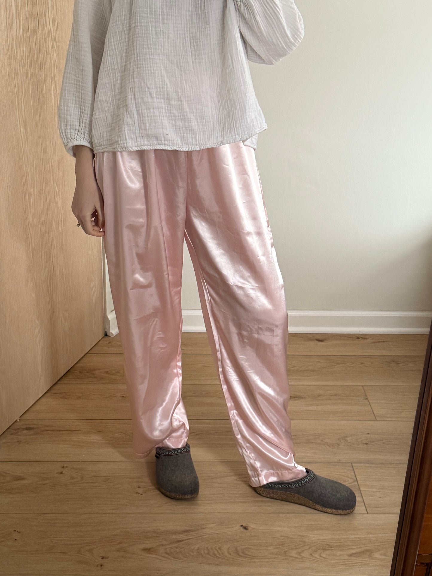 Pink Satin Pants (L)