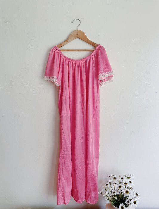 Vintage Pink Slip Dress (L)