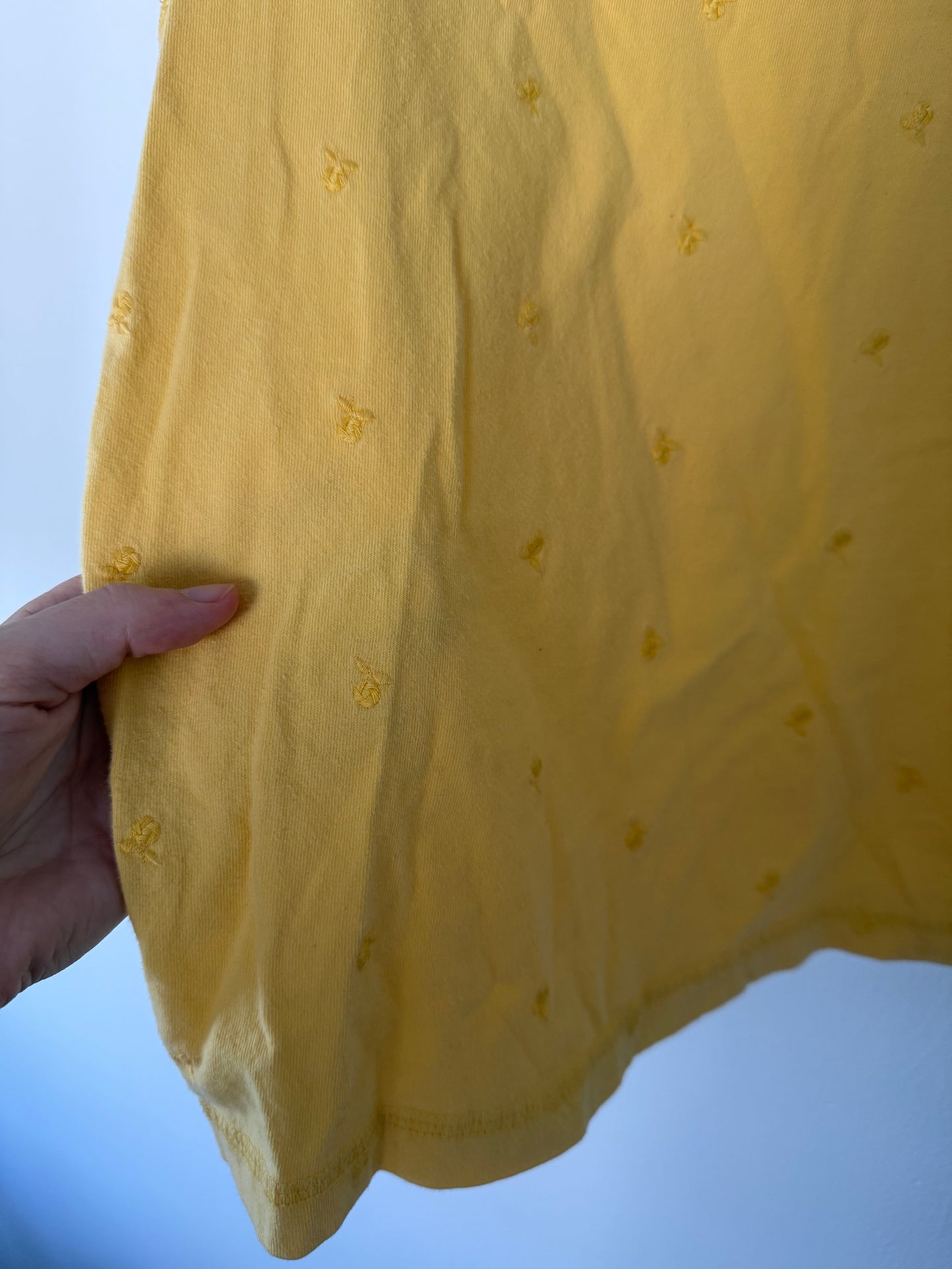 Yellow Tank with Embroidered Flowers