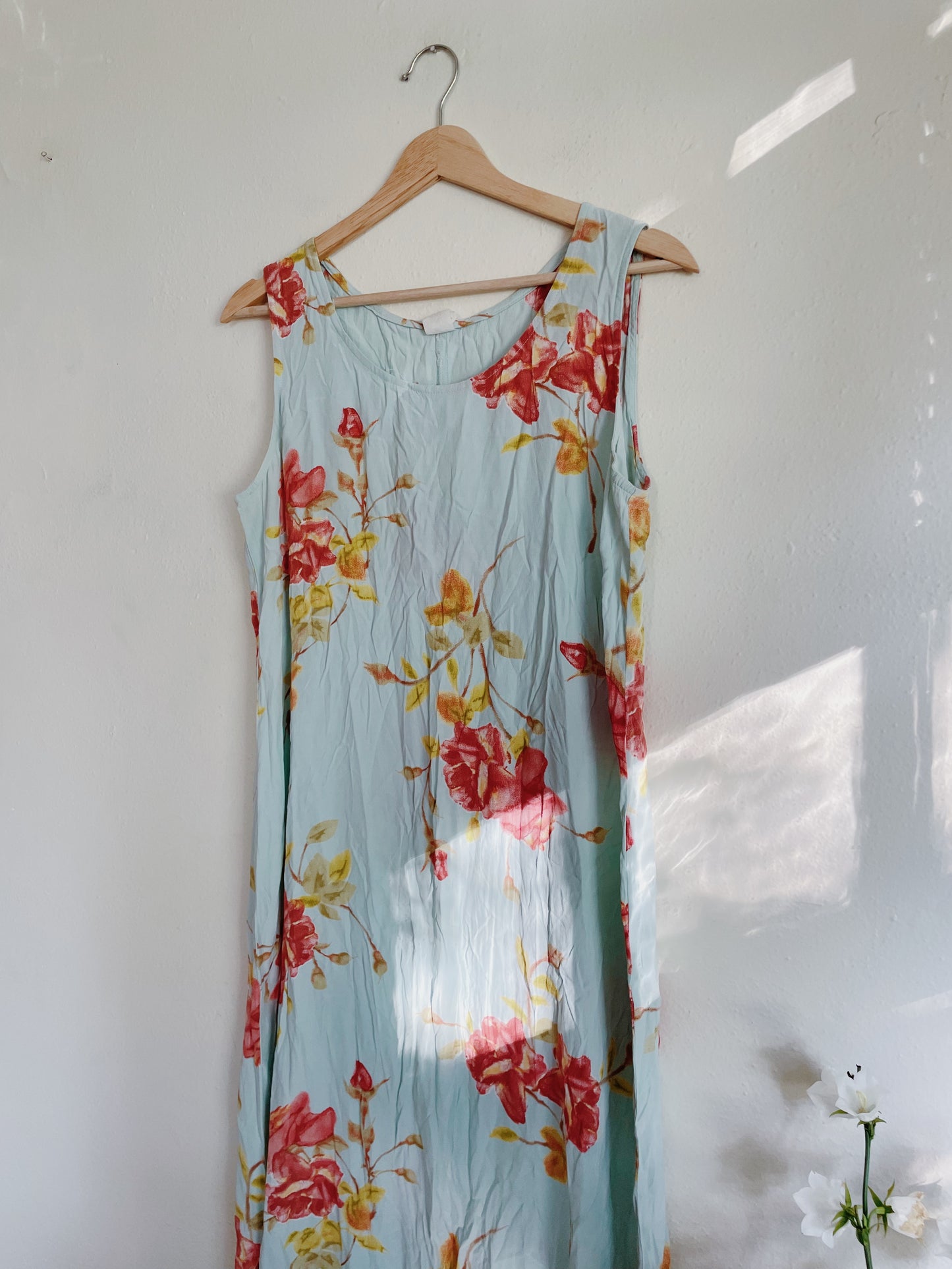 Vintage Blue Floral Dress (8)