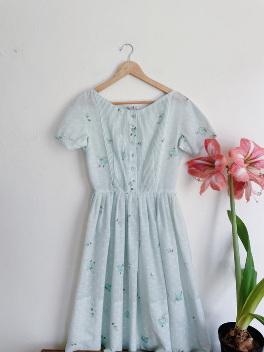 Vintage Floral and Polka Dot Dress
