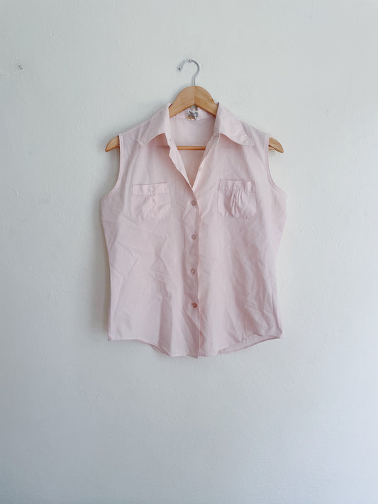 Vintage Pink Button Down Top