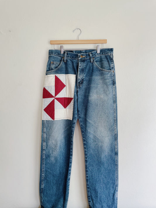 Hand Stitched Quilt Jeans (31x32)